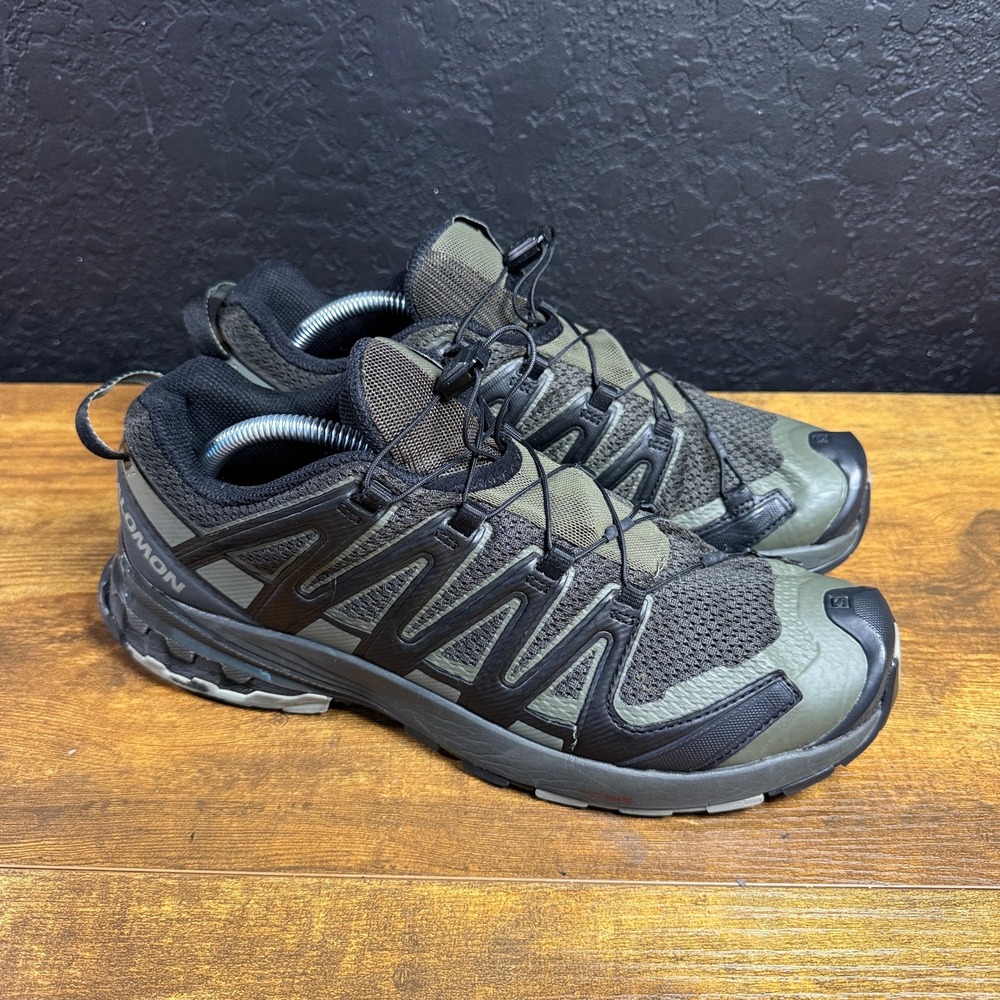 Salomon XA Pro 3D 409875 Green Black Trail Running Shoes Mens 10.5